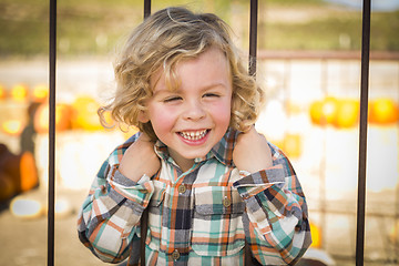 Image showing Little Boy Playing at the Park