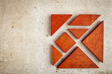 Image showing wooden tangram puzzle