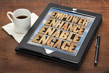 Image showing empower, enhance, enable and engage