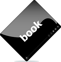 Image showing book on media player interface