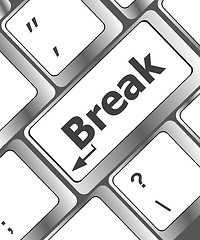 Image showing Keyboard with break button, business concept