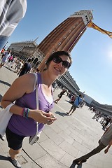 Image showing tourist woman have beautoful vacation time in venice