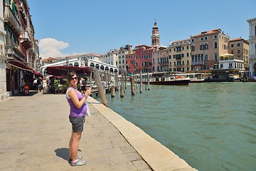 Image showing tourist woman have beautoful vacation time in venice