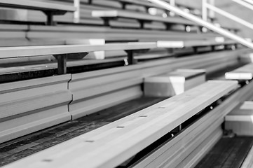 Image showing Bleachers in a stadium or school for the fans.