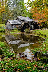 Image showing Virginia's Mabry Mill on the Blue Ridge Parkway in the Autumn se