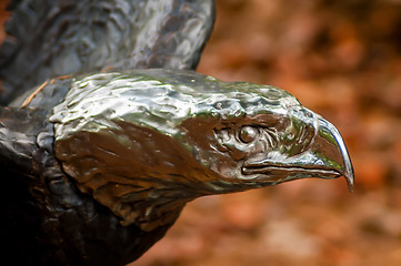 Image showing bronze  eagle head sculpture