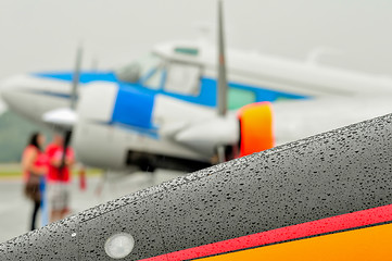 Image showing abstract view of airshow during a rain storm