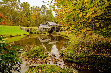 Image showing Virginia's Mabry Mill on the Blue Ridge Parkway in the Autumn se