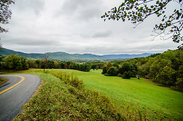 Image showing mountain landscapes in virginia state around roanoke 