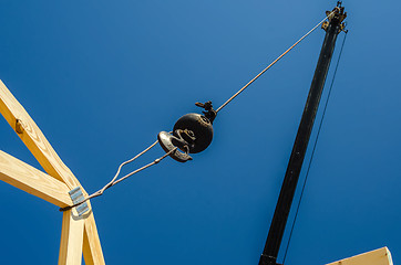 Image showing construction crane at a job site