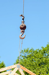 Image showing construction crane at a job site