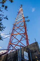 Image showing communications tower on the mountain