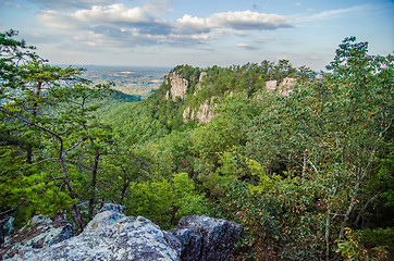 Image showing beautiful aerial landscape views from crowders mountain near gas