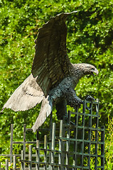 Image showing golden eagle in flight statue