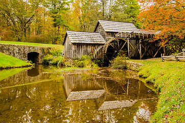 Image showing Virginia's Mabry Mill on the Blue Ridge Parkway in the Autumn se