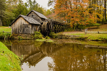 Image showing Virginia's Mabry Mill on the Blue Ridge Parkway in the Autumn se