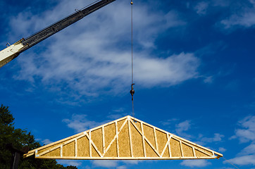 Image showing construction crane at a job site
