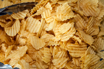 Image showing closeup of a bowl with potato chips