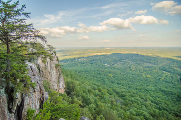 Image showing beautiful aerial landscape views from crowders mountain near gas