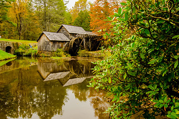 Image showing Virginia's Mabry Mill on the Blue Ridge Parkway in the Autumn se