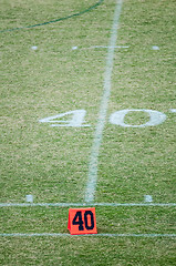 Image showing football field 40 twenty yard line marker
