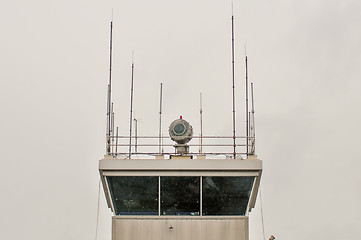 Image showing Top of the airport control tower