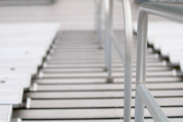 Image showing Bleachers in a stadium or school for the fans.