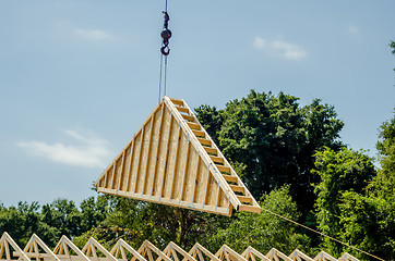 Image showing construction crane at a job site