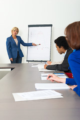 Image showing Business woman giving presentation