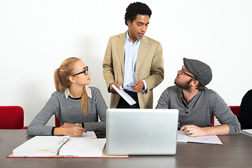 Image showing Business people talking in office