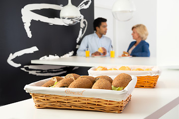 Image showing Sandwiches in cafeteria