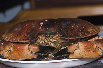 Image showing crab on a platter