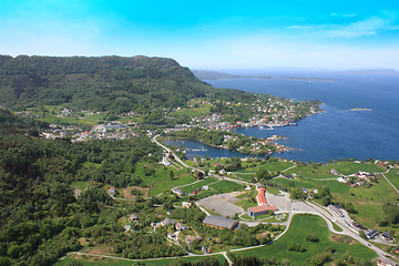 Image showing The village Våge on the island Tysnes in Norway