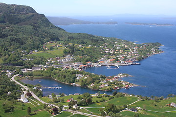 Image showing The village Våge on the island Tysnes in Norway