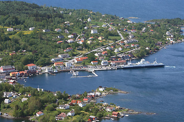 Image showing The village Våge on the island Tysnes in Norway