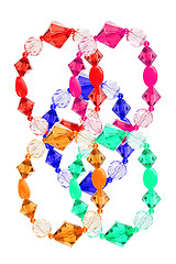 Image showing Bracelets made of glass on a white background. Collage