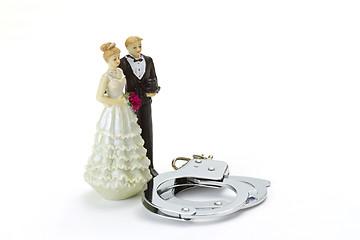 Image showing Wedding Couple with handcuffs