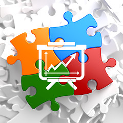 Image showing Flipchart Icon on Multicolor Puzzle.