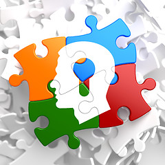 Image showing Psychological Concept on Multicolor Puzzle.