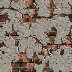 Image showing Cracked Brick Wall. Seamless Tileable Texture.