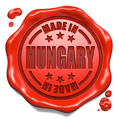 Image showing Made in Hungary - Stamp on Red Wax Seal.