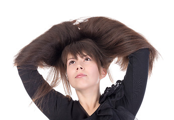 Image showing Attractive young woman with lovely long hair