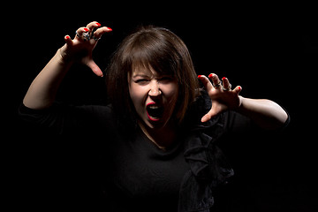 Image showing Woman throwing a temper tantrum