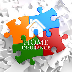 Image showing Insurance - Home Icon on Multicolor Puzzle.