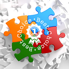 Image showing Best Choice Concept on Multicolor Puzzle.