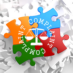 Image showing Complaint Concept on Multicolor Puzzle.