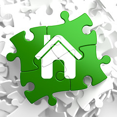 Image showing Home Icon on Green Puzzle.