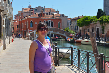 Image showing tourist woman have beautoful vacation time in venice