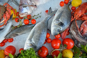 Image showing Seafood on ice