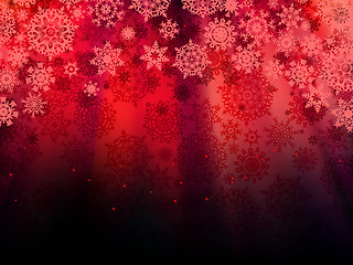 Image showing Christmas red background with snowflakes. EPS 10